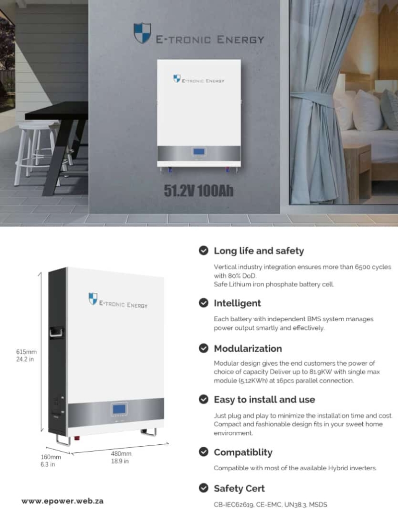 e tronic energy 512kwh wall mounted lithium battery 512v100ah